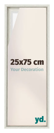 Lyon MDF Canvas Floater Frame 25x75cm White Wash Voorzijde Maat | Yourdecoration.com