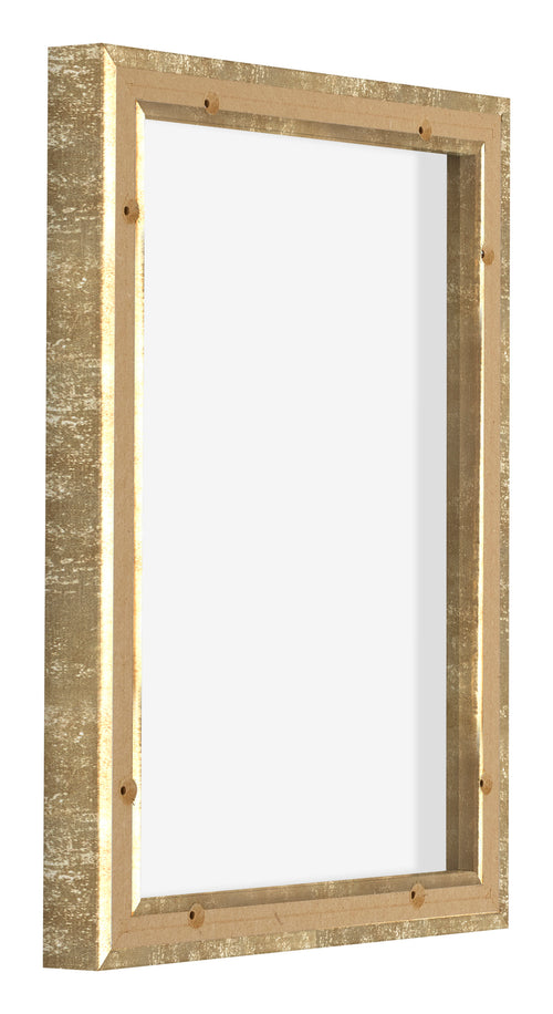 Lyon MDF Canvas Floater Frame 3 4 Gold Antique Back Oblique | Yourdecoration.com