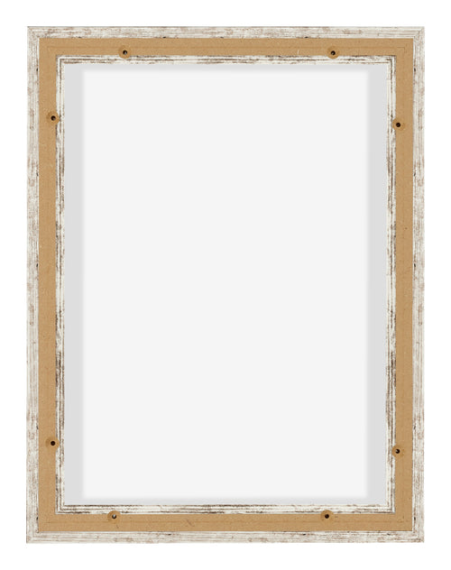 Lyon MDF Canvas Floater Frame 3 4 White Vintage Back | Yourdecoration.com