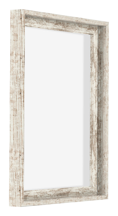 Lyon MDF Canvas Floater Frame 3 4 White Vintage Front Oblique | Yourdecoration.com