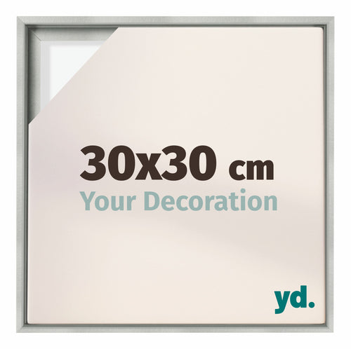Lyon MDF Canvas Floater Frame 30x30cm Silver Matte Front Size | Yourdecoration.com
