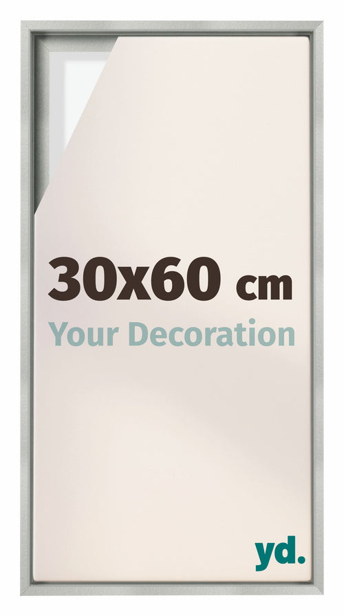 Lyon MDF Canvas Floater Frame 30x60cm Silver Matte Front Size | Yourdecoration.com