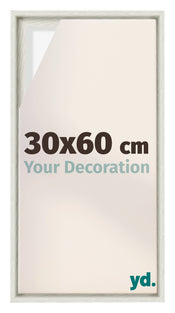 Lyon MDF Canvas Floater Frame 30x60cm White Wash Voorzijde Maat | Yourdecoration.com