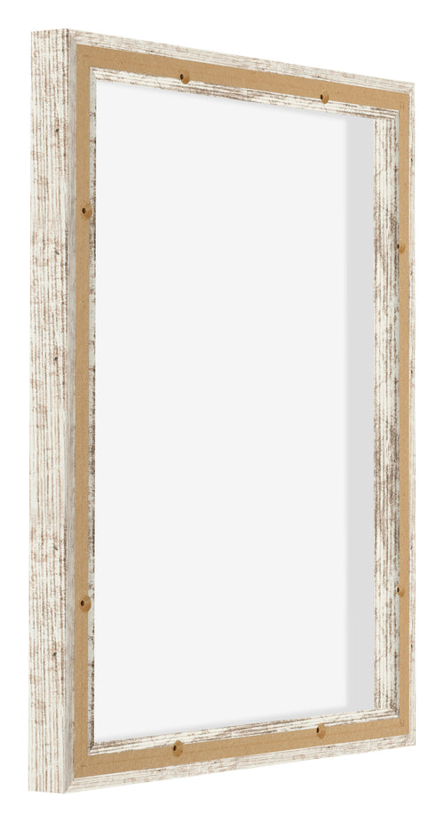 Lyon MDF Canvas Floater Frame 4 5 White Vintage Back Oblique | Yourdecoration.com