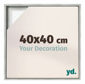 Lyon MDF Canvas Floater Frame 40x40cm Silver Matte Front Size | Yourdecoration.com