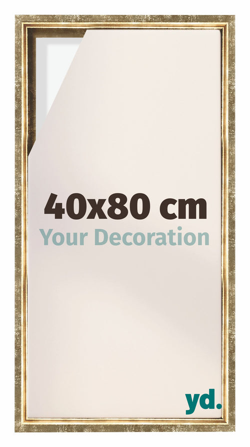 Lyon MDF Canvas Floater Frame 40x80cm Gold Antique Front Size | Yourdecoration.com