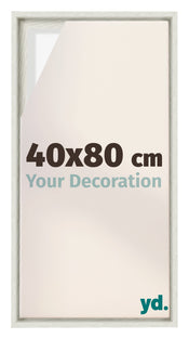 Lyon MDF Canvas Floater Frame 40x80cm White Wash Voorzijde Maat | Yourdecoration.com