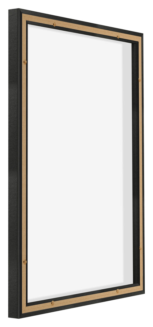 Lyon MDF Canvas Floater Frame 5 7 Black Matte Back Oblique | Yourdecoration.com