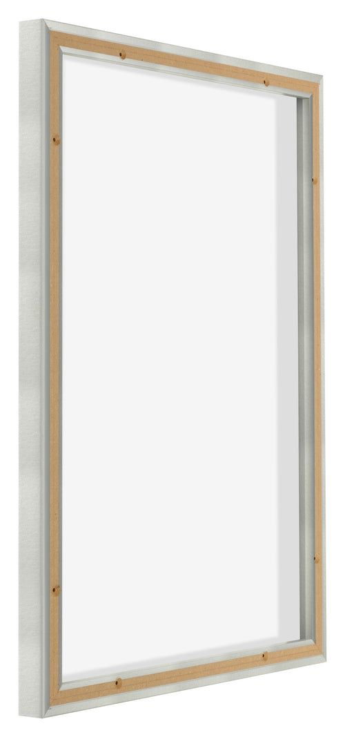 Lyon MDF Canvas Floater Frame 5 7 Silver Matte Back Oblique | Yourdecoration.com