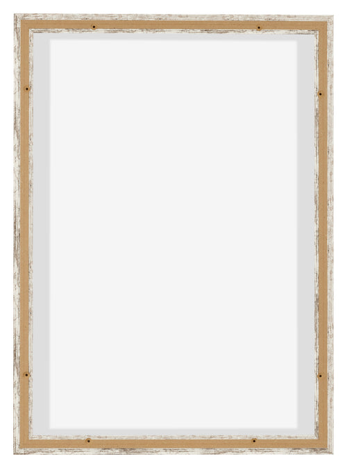 Lyon MDF Canvas Floater Frame 5 7 White Vintage Back | Yourdecoration.com