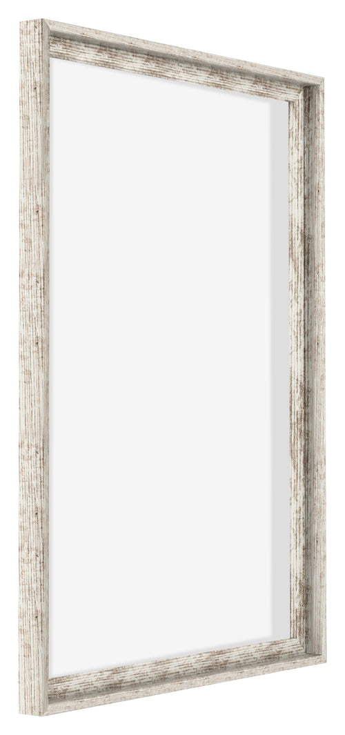 Lyon MDF Canvas Floater Frame 5 7 White Vintage Front Oblique | Yourdecoration.com