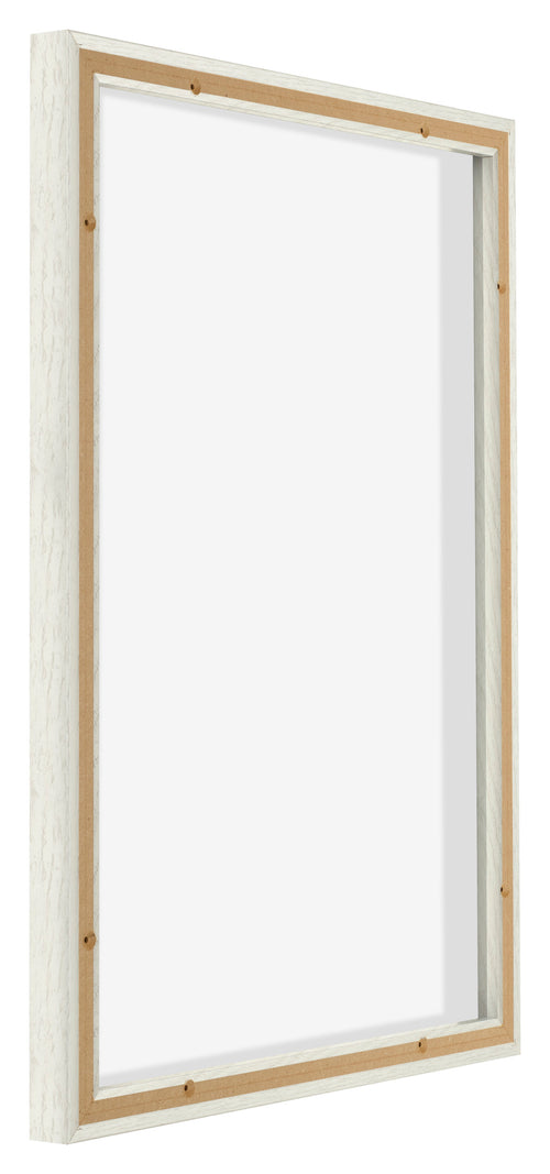 Lyon MDF Canvas Floater Frame 5 7 White Wash Back Oblique | Yourdecoration.com