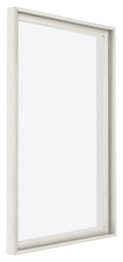 Lyon MDF Canvas Floater Frame 5 7 White Wash Front Oblique | Yourdecoration.com