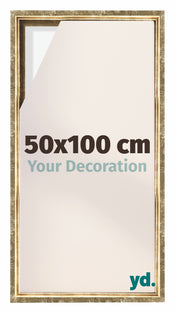Lyon MDF Canvas Floater Frame 50x100cm Gold Antique Front Size | Yourdecoration.com