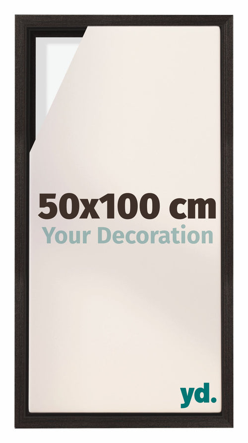 Lyon MDF Canvas Floater Frame 50x100cm Oak Dark Front Size | Yourdecoration.com