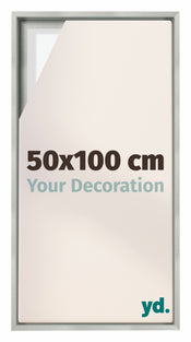 Lyon MDF Canvas Floater Frame 50x100cm Silver Matte Front Size | Yourdecoration.com