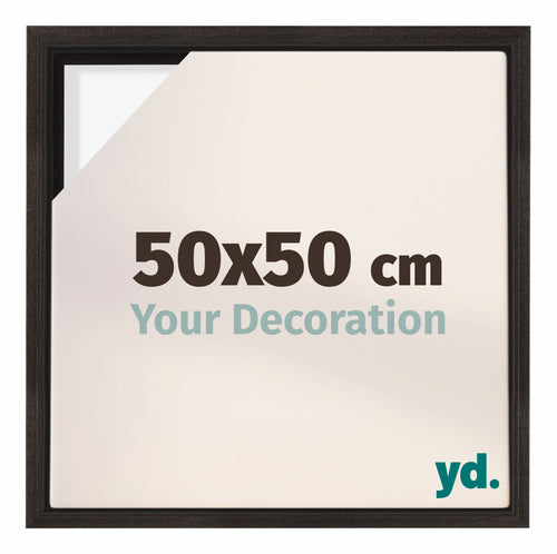 Lyon MDF Canvas Floater Frame 50x50cm Oak Dark Front Size | Yourdecoration.com