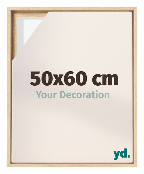 Lyon MDF Canvas Floater Frame 50x60cm Beech Front Size | Yourdecoration.com