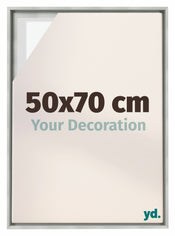 Lyon MDF Canvas Floater Frame 50x70cm Silver Matte Front Size | Yourdecoration.com