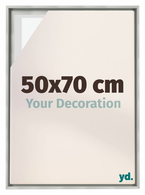 Lyon MDF Canvas Floater Frame 50x70cm Silver Matte Front Size | Yourdecoration.com