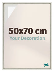 Lyon MDF Canvas Floater Frame 50x70cm White Wash Voorzijde Maat | Yourdecoration.com