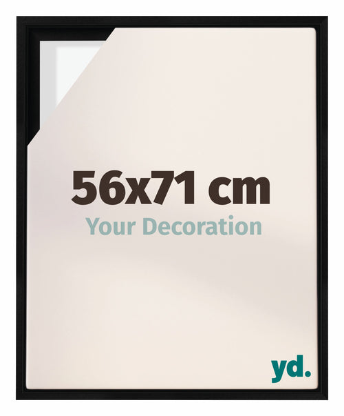 Lyon MDF Canvas Floater Frame 56x71cm Black Matte Front Size | Yourdecoration.com