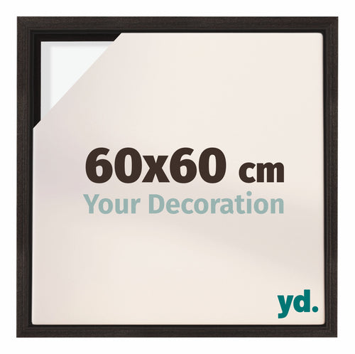 Lyon MDF Canvas Floater Frame 60x60cm Oak Dark Front Size | Yourdecoration.com