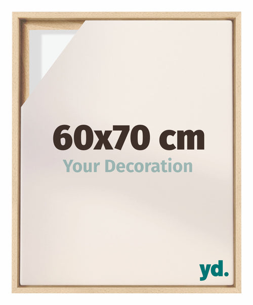 Lyon MDF Canvas Floater Frame 60x70cm Beech Front Size | Yourdecoration.com