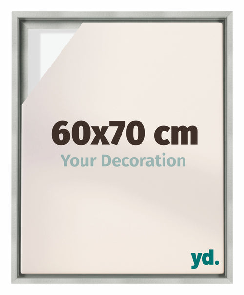 Lyon MDF Canvas Floater Frame 60x70cm Silver Matte Front Size | Yourdecoration.com