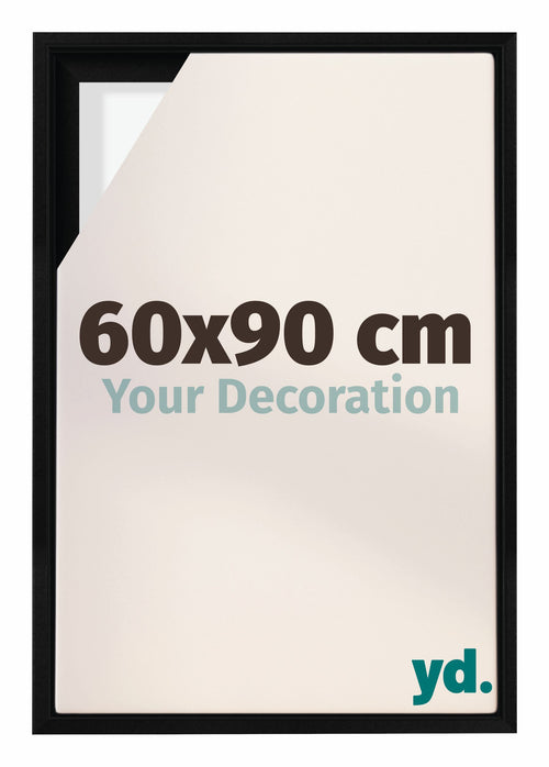 Lyon MDF Canvas Floater Frame 60x90cm Black Matte Front Size | Yourdecoration.com