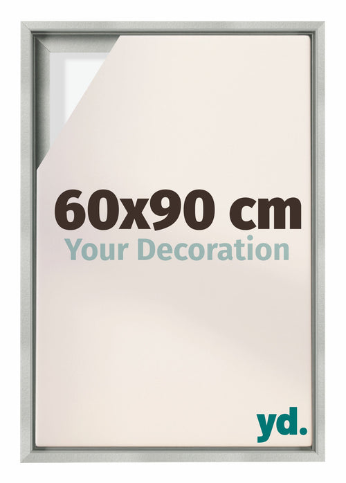 Lyon MDF Canvas Floater Frame 60x90cm Silver Matte Front Size | Yourdecoration.com