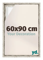 Lyon MDF Canvas Floater Frame 60x90cm White Vintage Voorzijde Maat | Yourdecoration.com