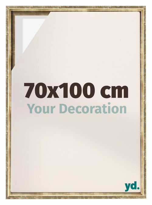 Lyon MDF Canvas Floater Frame 70x100cm Gold Antique Front Size | Yourdecoration.com