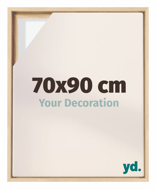 Lyon MDF Canvas Floater Frame 70x90cm Beech Front Size | Yourdecoration.com