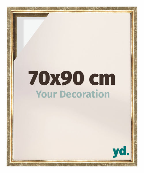 Lyon MDF Canvas Floater Frame 70x90cm Gold Antique Front Size | Yourdecoration.com