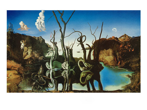 Salvador Dali Reflections of Elephants Art Print 80x60cm | Yourdecoration.com