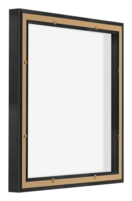 Lyon MDF Canvas Floater Frame 1 1 Black Matte Back Oblique | Yourdecoration.com