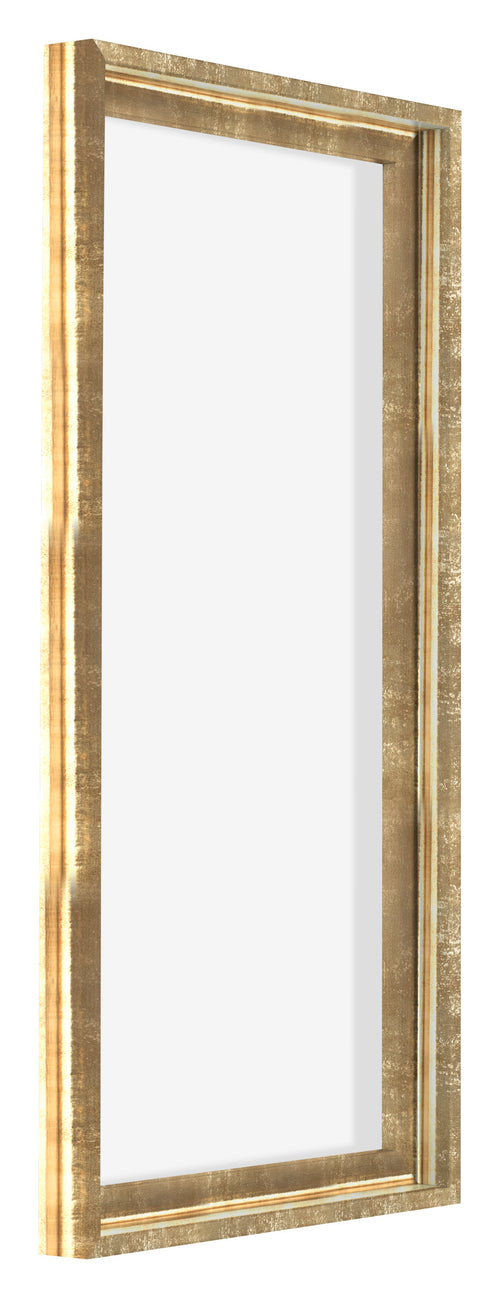 Lyon MDF Canvas Floater Frame 1 2 Gold Antique Front Oblique | Yourdecoration.com