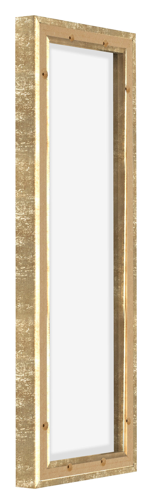 Lyon MDF Canvas Floater Frame 1 3 Gold Antique Back Oblique | Yourdecoration.com