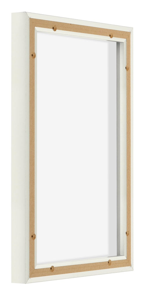 Lyon MDF Canvas Floater Frame 2 3 White Matte Back Oblique | Yourdecoration.com