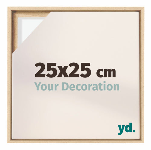 Lyon MDF Canvas Floater Frame 25x25cm Beech Front Size | Yourdecoration.com