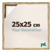 Lyon MDF Canvas Floater Frame 25x25cm Gold Antique Front Size | Yourdecoration.com
