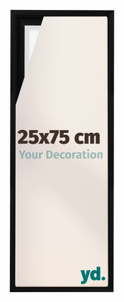 Lyon MDF Canvas Floater Frame 25x75cm Black Matte Front Size | Yourdecoration.com