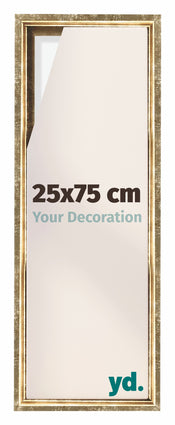 Lyon MDF Canvas Floater Frame 25x75cm Gold Antique Front Size | Yourdecoration.com