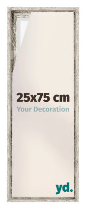 Lyon MDF Canvas Floater Frame 25x75cm White Vintage Voorzijde Maat | Yourdecoration.com