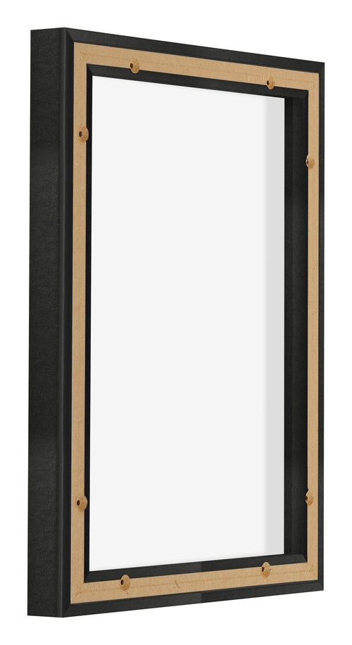 Lyon MDF Canvas Floater Frame 3 4 Black Matte Back Oblique | Yourdecoration.com