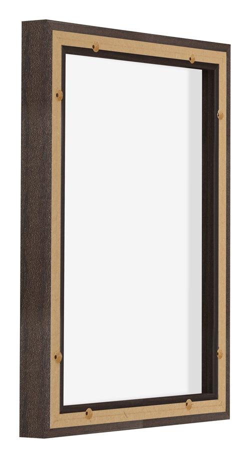 Lyon MDF Canvas Floater Frame 3 4 Oak Dark Back Oblique | Yourdecoration.com