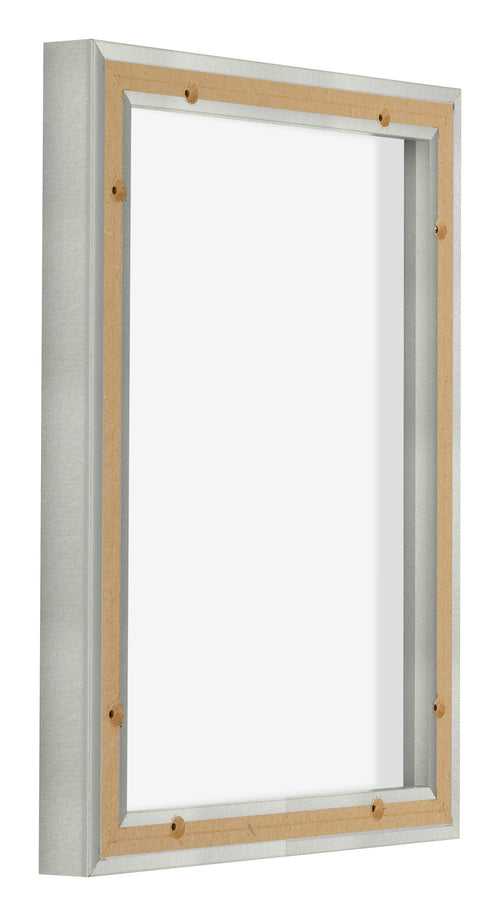 Lyon MDF Canvas Floater Frame 3 4 Silver Matte Back Oblique | Yourdecoration.com