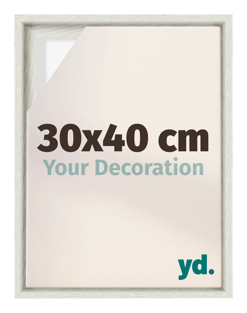 Lyon MDF Canvas Floater Frame 30x40cm White Wash Voorzijde Maat | Yourdecoration.com