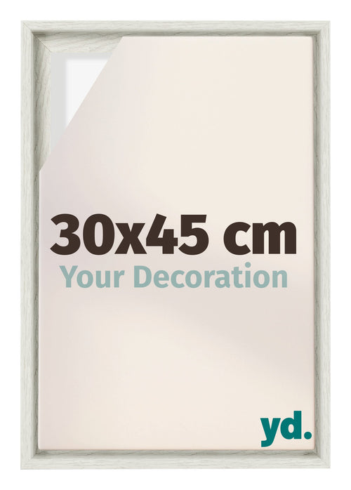 Lyon MDF Canvas Floater Frame 30x45cm White Wash Voorzijde Maat | Yourdecoration.com